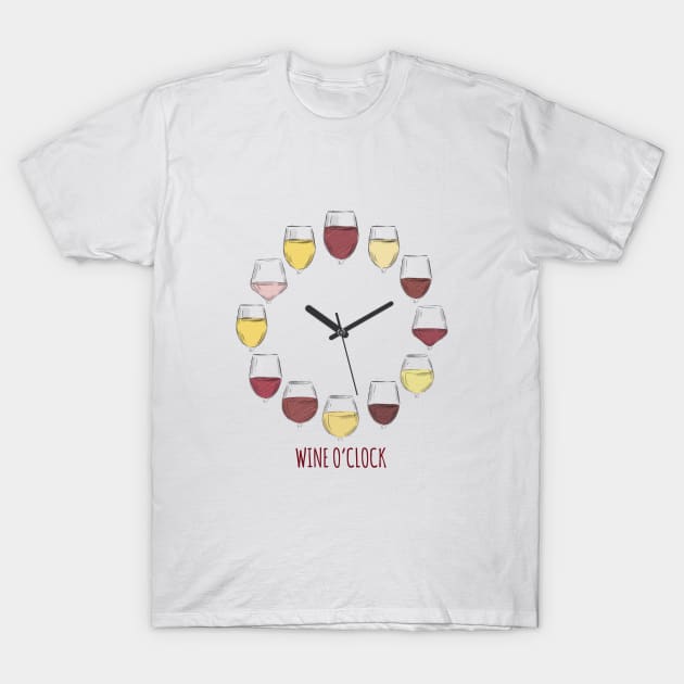 Wine O'clock T-Shirt by Printadorable